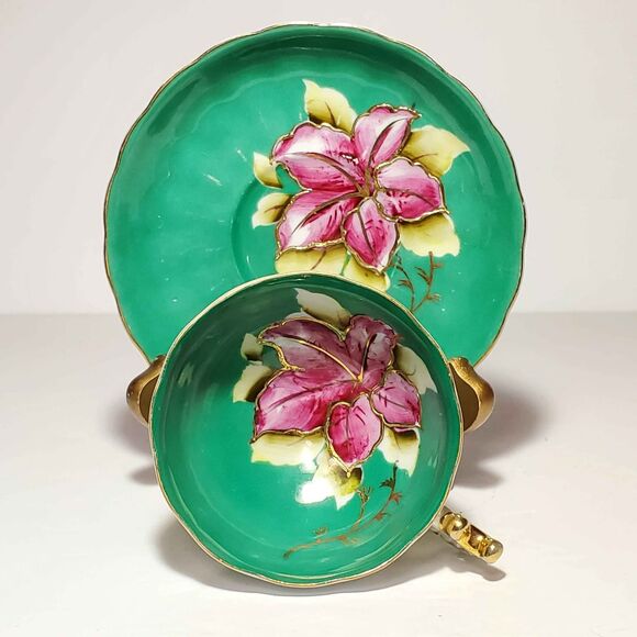 Teacup and Saucer Pink Flower Vintage - Picture 9 of 10